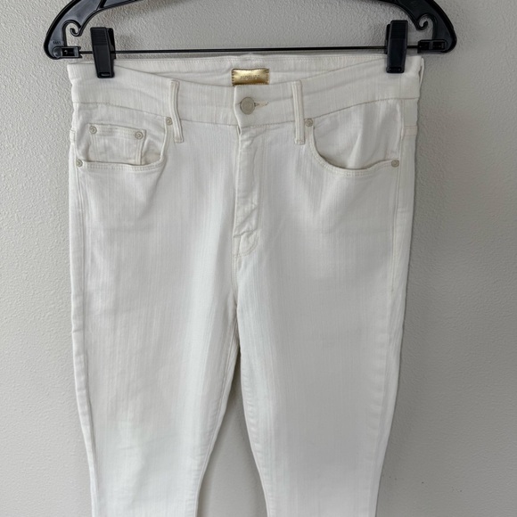 MOTHER High Waisted Looker Ankle Fray Skinny Jeans Whipping the Cream Women 28 - Picture 4 of 13